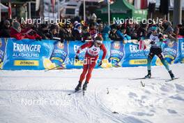 15.12.2019, Hochfilzen, Austria (AUT): Jules Burnotte (CAN), Antonin Guigonnat (FRA) - IBU world cup biathlon, relay men, Hochfilzen (AUT). www.nordicfocus.com. © Nico Manzoni/NordicFocus. Every downloaded picture is fee-liable.