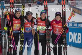14.12.2019, Hochfilzen, Austria (AUT): Aita Gasparin (SUI), Lena Haecki (SUI), Selina Gasparin (SUI), Elisa Gasparin (SUI) - IBU world cup biathlon, relay women, Hochfilzen (AUT). www.nordicfocus.com. © Nico Manzoni/NordicFocus. Every downloaded picture is fee-liable.