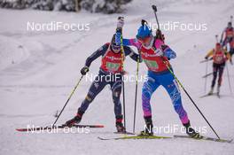 14.12.2019, Hochfilzen, Austria (AUT): Dorothea Wierer (ITA), Larisa Kuklina (RUS) - IBU world cup biathlon, relay women, Hochfilzen (AUT). www.nordicfocus.com. © Nico Manzoni/NordicFocus. Every downloaded picture is fee-liable.