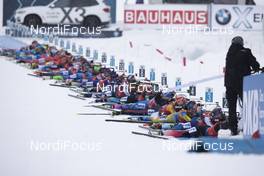 14.12.2019, Hochfilzen, Austria (AUT): Event Feature: The field lies down for the first prone shooting - IBU world cup biathlon, relay women, Hochfilzen (AUT). www.nordicfocus.com. © Manzoni/NordicFocus. Every downloaded picture is fee-liable.