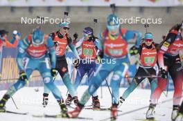 14.12.2019, Hochfilzen, Austria (AUT): Anais Bescond (FRA), Selina Gasparin (SUI), Justine Braisaz (FRA), (l-r) - IBU world cup biathlon, relay women, Hochfilzen (AUT). www.nordicfocus.com. © Manzoni/NordicFocus. Every downloaded picture is fee-liable.
