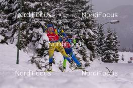 14.12.2019, Hochfilzen, Austria (AUT): Linn Persson (SWE), Dzinara Alimbekava (BLR) - IBU world cup biathlon, relay women, Hochfilzen (AUT). www.nordicfocus.com. © Nico Manzoni/NordicFocus. Every downloaded picture is fee-liable.