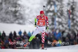 13.12.2019, Hochfilzen, Austria (AUT): Kresimir Crnkovic (CRO) - IBU world cup biathlon, sprint men, Hochfilzen (AUT). www.nordicfocus.com. © Manzoni/NordicFocus. Every downloaded picture is fee-liable.