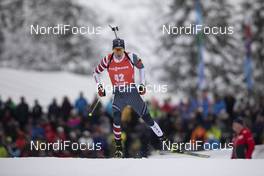 13.12.2019, Hochfilzen, Austria (AUT): Leif Nordgren (USA) - IBU world cup biathlon, sprint men, Hochfilzen (AUT). www.nordicfocus.com. © Manzoni/NordicFocus. Every downloaded picture is fee-liable.