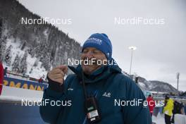 13.12.2019, Hochfilzen, Austria (AUT): Event Feature: Infront-technician Paul at work - IBU world cup biathlon, sprint men, Hochfilzen (AUT). www.nordicfocus.com. © Manzoni/NordicFocus. Every downloaded picture is fee-liable.
