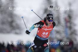 13.12.2019, Hochfilzen, Austria (AUT): Antonin Guigonnat (FRA) - IBU world cup biathlon, sprint men, Hochfilzen (AUT). www.nordicfocus.com. © Manzoni/NordicFocus. Every downloaded picture is fee-liable.