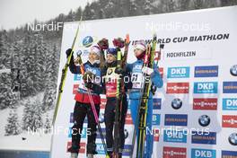 13.12.2019, Hochfilzen, Austria (AUT): Ingrid Landmark Tandrevold (NOR), Dorothea Wierer (ITA), Svetlana Mironova (RUS), (l-r) - IBU world cup biathlon, sprint women, Hochfilzen (AUT). www.nordicfocus.com. © Manzoni/NordicFocus. Every downloaded picture is fee-liable.