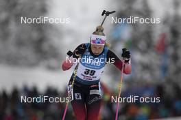 13.12.2019, Hochfilzen, Austria (AUT): Ingrid Landmark Tandrevold (NOR) - IBU world cup biathlon, sprint women, Hochfilzen (AUT). www.nordicfocus.com. © Manzoni/NordicFocus. Every downloaded picture is fee-liable.