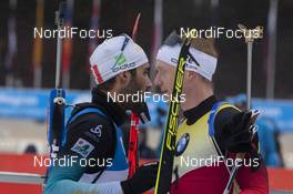 22.12.2019, Annecy-Le Grand Bornand, France (FRA): Martin Fourcade (FRA), Johannes Thingnes Boe (NOR), (l-r) -  IBU world cup biathlon, mass men, Annecy-Le Grand Bornand (FRA). www.nordicfocus.com. © Manzoni/NordicFocus. Every downloaded picture is fee-liable.