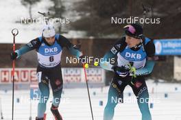 22.12.2019, Annecy-Le Grand Bornand, France (FRA): Martin Fourcade (FRA), Quentin Fillon Maillet (FRA), (l-r) -  IBU world cup biathlon, mass men, Annecy-Le Grand Bornand (FRA). www.nordicfocus.com. © Manzoni/NordicFocus. Every downloaded picture is fee-liable.
