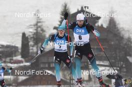 22.12.2019, Annecy-Le Grand Bornand, France (FRA): Emilien Jacquelin (FRA), Martin Fourcade (FRA), (l-r) -  IBU world cup biathlon, mass men, Annecy-Le Grand Bornand (FRA). www.nordicfocus.com. © Manzoni/NordicFocus. Every downloaded picture is fee-liable.