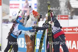 22.12.2019, Annecy-Le Grand Bornand, France (FRA): Ekaterina Yurlova-Percht (RUS), Denise Herrmann (GER), Tiril Eckhoff (NOR), (l-r) -  IBU world cup biathlon, mass women, Annecy-Le Grand Bornand (FRA). www.nordicfocus.com. © Manzoni/NordicFocus. Every downloaded picture is fee-liable.