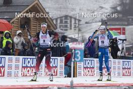 22.12.2019, Annecy-Le Grand Bornand, France (FRA): Tiril Eckhoff (NOR), Kaisa Makarainen (FIN), (l-r) -  IBU world cup biathlon, mass women, Annecy-Le Grand Bornand (FRA). www.nordicfocus.com. © Manzoni/NordicFocus. Every downloaded picture is fee-liable.