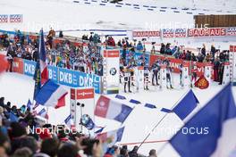 21.12.2019, Annecy-Le Grand Bornand, France (FRA): Event Feature: The field is lined up for the start -  IBU world cup biathlon, pursuit men, Annecy-Le Grand Bornand (FRA). www.nordicfocus.com. © Manzoni/NordicFocus. Every downloaded picture is fee-liable.