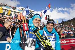 21.12.2019, Annecy-Le Grand Bornand, France (FRA): Emilien Jacquelin (FRA), Quentin Fillon Maillet (FRA), (l-r) -  IBU world cup biathlon, pursuit men, Annecy-Le Grand Bornand (FRA). www.nordicfocus.com. © Manzoni/NordicFocus. Every downloaded picture is fee-liable.