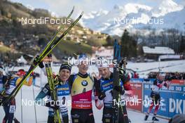 21.12.2019, Annecy-Le Grand Bornand, France (FRA): Quentin Fillon Maillet (FRA), Johannes Thingnes Boe (NOR), Vetle Sjaastad Christiansen (NOR) -  IBU world cup biathlon, pursuit men, Annecy-Le Grand Bornand (FRA). www.nordicfocus.com. © Thibaut/NordicFocus. Every downloaded picture is fee-liable.