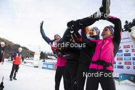 21.12.2019, Annecy-Le Grand Bornand, France (FRA): Lena Haecki (SUI), Selina Gasparin (SUI), Elisa Gasparin (SUI), Aita Gasparin (SUI), Irene Cadurisch (SUI), (l-r) -  IBU world cup biathlon, pursuit women, Annecy-Le Grand Bornand (FRA). www.nordicfocus.com. © Manzoni/NordicFocus. Every downloaded picture is fee-liable.