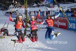 21.12.2019, Annecy-Le Grand Bornand, France (FRA): Ingrid Landmark Tandrevold (NOR), Tiril Eckhoff (NOR), Lena Haecki (SUI) -  IBU world cup biathlon, pursuit women, Annecy-Le Grand Bornand (FRA). www.nordicfocus.com. © Thibaut/NordicFocus. Every downloaded picture is fee-liable.