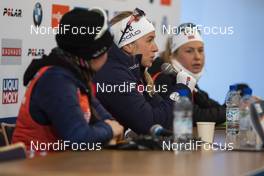 21.12.2019, Annecy-Le Grand Bornand, France (FRA): Lena Haecki (SUI), Tiril Eckhoff (NOR), Ingrid Landmark Tandrevold (NOR), (l-r) -  IBU world cup biathlon, pursuit women, Annecy-Le Grand Bornand (FRA). www.nordicfocus.com. © Manzoni/NordicFocus. Every downloaded picture is fee-liable.