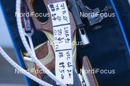 19.12.2019, Annecy-Le Grand Bornand, France (FRA): Event Feature: Shooting adjustment marks on the norwegian spare riffle -  IBU world cup biathlon, sprint men, Annecy-Le Grand Bornand (FRA). www.nordicfocus.com. © Manzoni/NordicFocus. Every downloaded picture is fee-liable.