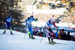 19.12.2019, Annecy-Le Grand Bornand, France (FRA): Raman Yaliotnau (BLR), Felix Leitner (AUT), (l-r) -  IBU world cup biathlon, sprint men, Annecy-Le Grand Bornand (FRA). www.nordicfocus.com. © Manzoni/NordicFocus. Every downloaded picture is fee-liable.