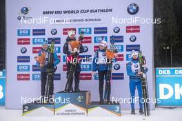 20.12.2019, Annecy-Le Grand Bornand, France (FRA): Justine Braisaz (FRA), Tiril Eckhoff (NOR), Marketa Davidova (CZE), Svetlana Mironova (RUS), (l-r) -  IBU world cup biathlon, sprint women, Annecy-Le Grand Bornand (FRA). www.nordicfocus.com. © Thibaut/NordicFocus. Every downloaded picture is fee-liable.