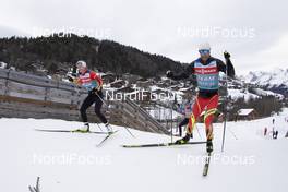 18.12.2019, Annecy-Le Grand Bornand, France (FRA): Darya Domracheva (BLR), Ole Einar Bjoerndalen (NOR), (l-r) -  IBU world cup biathlon, training, Annecy-Le Grand Bornand (FRA). www.nordicfocus.com. © Manzoni/NordicFocus. Every downloaded picture is fee-liable.