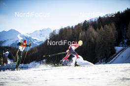 01.01.2019, Val Mustair, Switzerland (SUI): Florian Notz (GER), Dominik Baldauf (AUT), (l-r)  - FIS world cup cross-country, tour de ski, individual sprint, Val Mustair (SUI). www.nordicfocus.com. © Modica/NordicFocus. Every downloaded picture is fee-liable.