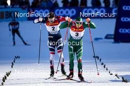 01.01.2019, Val Mustair, Switzerland (SUI): Emil Iversen (NOR), Federico Pellegrino (ITA), (l-r)  - FIS world cup cross-country, tour de ski, individual sprint, Val Mustair (SUI). www.nordicfocus.com. © Modica/NordicFocus. Every downloaded picture is fee-liable.