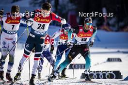01.01.2019, Val Mustair, Switzerland (SUI): Richard Jouve (FRA), Finn Haagen Krogh (NOR), (l-r)  - FIS world cup cross-country, tour de ski, individual sprint, Val Mustair (SUI). www.nordicfocus.com. © Modica/NordicFocus. Every downloaded picture is fee-liable.