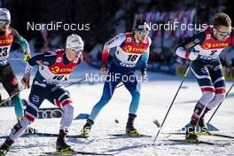 01.01.2019, Val Mustair, Switzerland (SUI): Sindre Bjoernestad Skar (NOR), Roman Furger (SUI), Emil Iversen (NOR), (l-r)  - FIS world cup cross-country, tour de ski, individual sprint, Val Mustair (SUI). www.nordicfocus.com. © Modica/NordicFocus. Every downloaded picture is fee-liable.