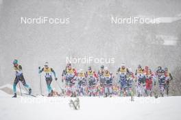 02.01.2019, Oberstdorf, Germany (GER): Clement Parisse (FRA), Jules Lapierre (FRA), Didrik Toenseth (NOR), Sjur Roethe (NOR), Martin Johnsrud Sundby (NOR), Alexey Poltoranin (KAZ), Simen Hegstad Krueger (NOR), Alexander Bolshunov (RUS), (l-r)  - FIS world cup cross-country, tour de ski, mass men, Oberstdorf (GER). www.nordicfocus.com. © Modica/NordicFocus. Every downloaded picture is fee-liable.
