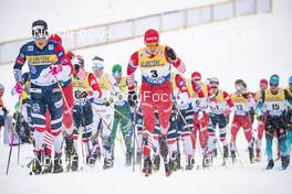 02.01.2019, Oberstdorf, Germany (GER): Johannes Hoesflot Klaebo (NOR), Alexander Bolshunov (RUS), (l-r)  - FIS world cup cross-country, tour de ski, mass men, Oberstdorf (GER). www.nordicfocus.com. © Modica/NordicFocus. Every downloaded picture is fee-liable.