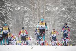 02.01.2019, Oberstdorf, Germany (GER): Clement Parisse (FRA), Alex Harvey (CAN), Maurice Manificat (FRA), Simen Hegstad Krueger (NOR), Johannes Hoesflot Klaebo (NOR), (l-r)  - FIS world cup cross-country, tour de ski, mass men, Oberstdorf (GER). www.nordicfocus.com. © Modica/NordicFocus. Every downloaded picture is fee-liable.