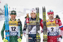 02.01.2019, Oberstdorf, Germany (GER): Francesco De Fabiani (ITA), Emil Iversen (NOR), Sergey Ustiugov (RUS), (l-r)  - FIS world cup cross-country, tour de ski, mass men, Oberstdorf (GER). www.nordicfocus.com. © Modica/NordicFocus. Every downloaded picture is fee-liable.