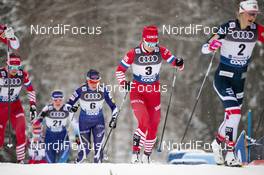 02.01.2019, Oberstdorf, Germany (GER): Natalia Nepryaeva (RUS), Krista Parmakoski (FIN), Ingvild Flugstad Oestberg (NOR), (l-r)  - FIS world cup cross-country, tour de ski, mass women, Oberstdorf (GER). www.nordicfocus.com. © Modica/NordicFocus. Every downloaded picture is fee-liable.