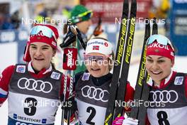02.01.2019, Oberstdorf, Germany (GER): Natalia Nepryaeva (RUS), Ingvild Flugstad Oestberg (NOR), Anastasia Sedova (RUS), (l-r)  - FIS world cup cross-country, tour de ski, mass women, Oberstdorf (GER). www.nordicfocus.com. © Modica/NordicFocus. Every downloaded picture is fee-liable.