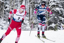 03.01.2019, Oberstdorf, Germany (GER): Sergey Ustiugov (RUS), Johannes Hoesflot Klaebo (NOR), (l-r)  - FIS world cup cross-country, tour de ski, pursuit men, Oberstdorf (GER). www.nordicfocus.com. © Modica/NordicFocus. Every downloaded picture is fee-liable.