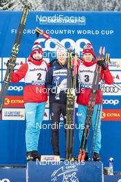 03.01.2019, Oberstdorf, Germany (GER): Sergey Ustiugov (RUS), Johannes Hoesflot Klaebo (NOR), Alexander Bolshunov (RUS), (l-r)  - FIS world cup cross-country, tour de ski, pursuit men, Oberstdorf (GER). www.nordicfocus.com. © Modica/NordicFocus. Every downloaded picture is fee-liable.