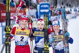 03.01.2019, Oberstdorf, Germany (GER): Natalia Nepryaeva (RUS), Ingvild Flugstad Oestberg (NOR), Jessica Diggins (USA), (l-r)  - FIS world cup cross-country, tour de ski, pursuit women, Oberstdorf (GER). www.nordicfocus.com. © Modica/NordicFocus. Every downloaded picture is fee-liable.