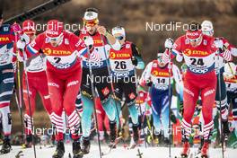 05.01.2019, Val di Fiemme, Italy (ITA): Sergey Ustiugov (RUS), Maxim Vylegzhanin (RUS), (l-r)  - FIS world cup cross-country, tour de ski, mass men, Val di Fiemme (ITA). www.nordicfocus.com. © Modica/NordicFocus. Every downloaded picture is fee-liable.