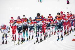 05.01.2019, Val di Fiemme, Italy (ITA): Didrik Toenseth (NOR), Johannes Hoesflot Klaebo (NOR), Sjur Roethe (NOR), (l-r)  - FIS world cup cross-country, tour de ski, mass men, Val di Fiemme (ITA). www.nordicfocus.com. © Modica/NordicFocus. Every downloaded picture is fee-liable.