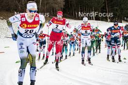 05.01.2019, Val di Fiemme, Italy (ITA): Sergey Ustiugov (RUS), Calle Halfvarsson (SWE), Johannes Hoesflot Klaebo (NOR), (l-r)  - FIS world cup cross-country, tour de ski, mass men, Val di Fiemme (ITA). www.nordicfocus.com. © Modica/NordicFocus. Every downloaded picture is fee-liable.