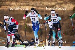 05.01.2019, Val di Fiemme, Italy (ITA): Tiril Udnes Weng (NOR), Nathalie Von Siebenthal (SUI), Anouk Faivre Picon (FRA), (l-r)  - FIS world cup cross-country, tour de ski, mass women, Val di Fiemme (ITA). www.nordicfocus.com. © Modica/NordicFocus. Every downloaded picture is fee-liable.