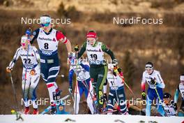 05.01.2019, Val di Fiemme, Italy (ITA): Lisa Vinsa (SWE), Kari Oeyre Slind (NOR), Pia Fink (GER), (l-r)  - FIS world cup cross-country, tour de ski, mass women, Val di Fiemme (ITA). www.nordicfocus.com. © Modica/NordicFocus. Every downloaded picture is fee-liable.