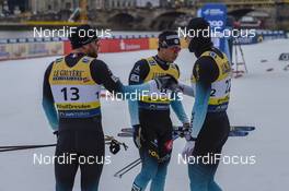 12.01.2019, Dresden, Germany (GER): Baptiste Gros (FRA), Lucas Chanavat (FRA), Richard Jouve (FRA) - FIS world cup cross-country, individual sprint, Dresden (GER). www.nordicfocus.com. © Thibaut/NordicFocus. Every downloaded picture is fee-liable.