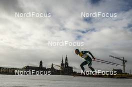 12.01.2019, Dresden, Germany (GER): Sophie Caldwell (USA), Federico Pellegrino (ITA) - FIS world cup cross-country, individual sprint, Dresden (GER). www.nordicfocus.com. © Thibaut/NordicFocus. Every downloaded picture is fee-liable.