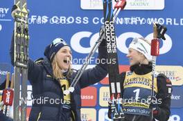 13.01.2019, Dresden, Germany (GER): Stina Nilsson (SWE), Maja Dahlqvist (SWE) - FIS world cup cross-country, team sprint, Dresden (GER). www.nordicfocus.com. © Thibaut/NordicFocus. Every downloaded picture is fee-liable.