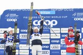 20.01.2019, Otepaeae, Estonia (EST): Ebba Andersson (SWE), Therese Johaug (NOR), Natalia Nepryaeva (RUS) - FIS world cup cross-country, 10km women, Otepaeae (EST). www.nordicfocus.com. © Thibaut/NordicFocus. Every downloaded picture is fee-liable.