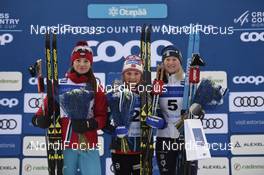 19.01.2019, Otepaeae, Estonia (EST): Natalia Nepryaeva (RUS), Maiken Caspersen Falla (NOR), Maja Dahlqvist (SWE), (l-r) - FIS world cup cross-country, individual sprint, Otepaeae (EST). www.nordicfocus.com. © Thibaut/NordicFocus. Every downloaded picture is fee-liable.